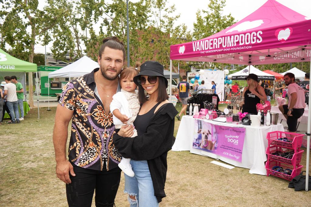 Brock Davies, Scheana Shay and Summer Moon at the 2022 Vanderpump Dog Foundation World Dog Day