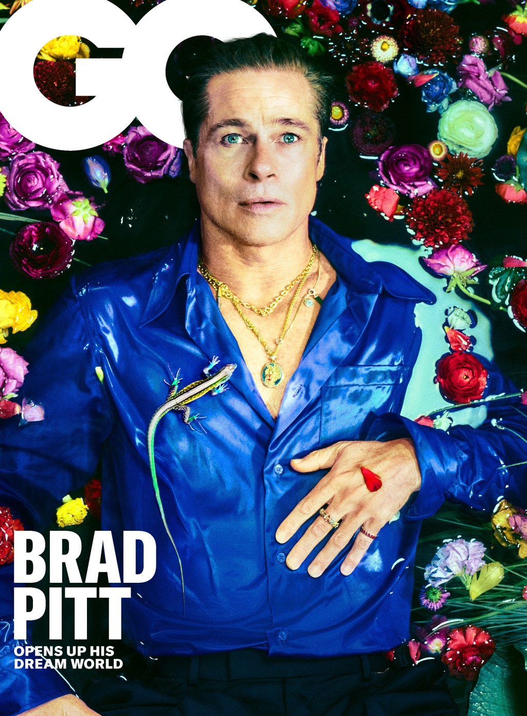 Brad Pitt on the cover of GQ's August 2022 issue.