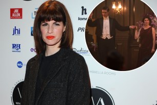 A split of Jemima Rooper on a red carpet and Rooper in "Flowers in the Attic: The Origin."