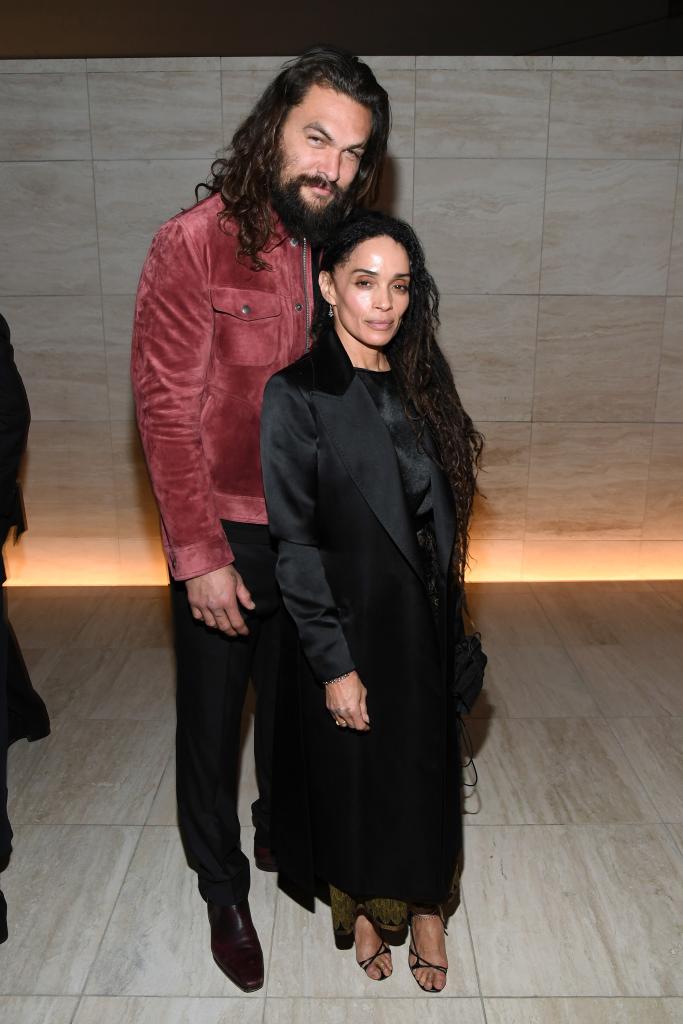 Jason Momoa and Lisa Bonet at the Tom Ford AW20 Show at Milk Studios in February 2020.