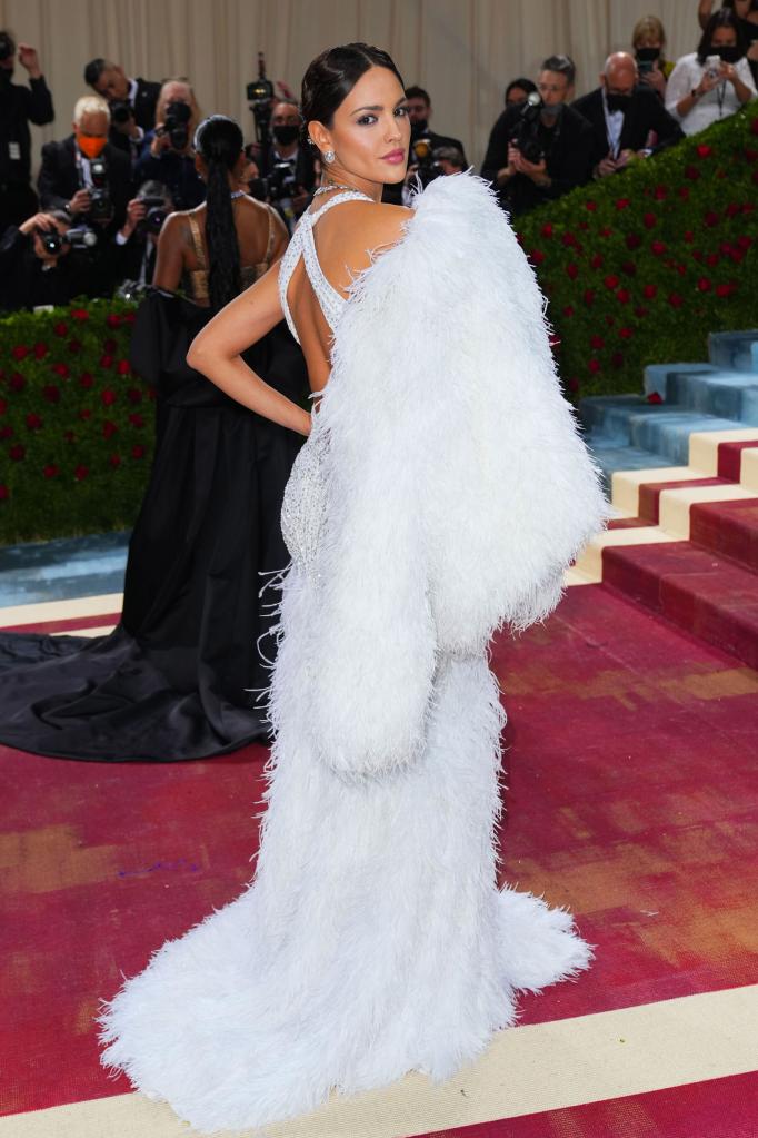 Eiza González in a white gown at the 2022 Met Gala.