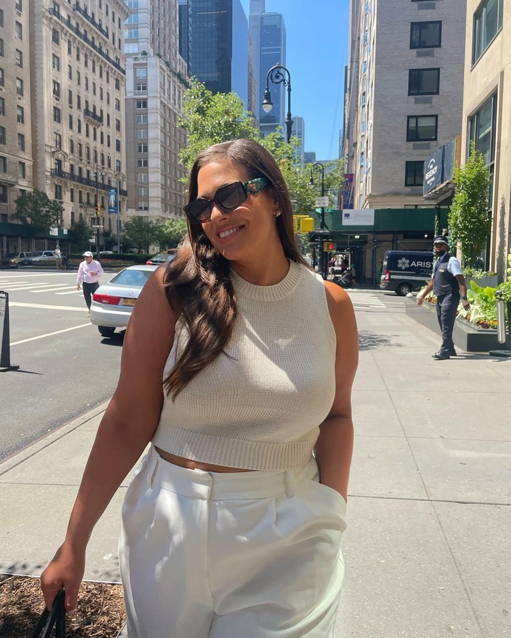 Ashley Graham walking in New York City.