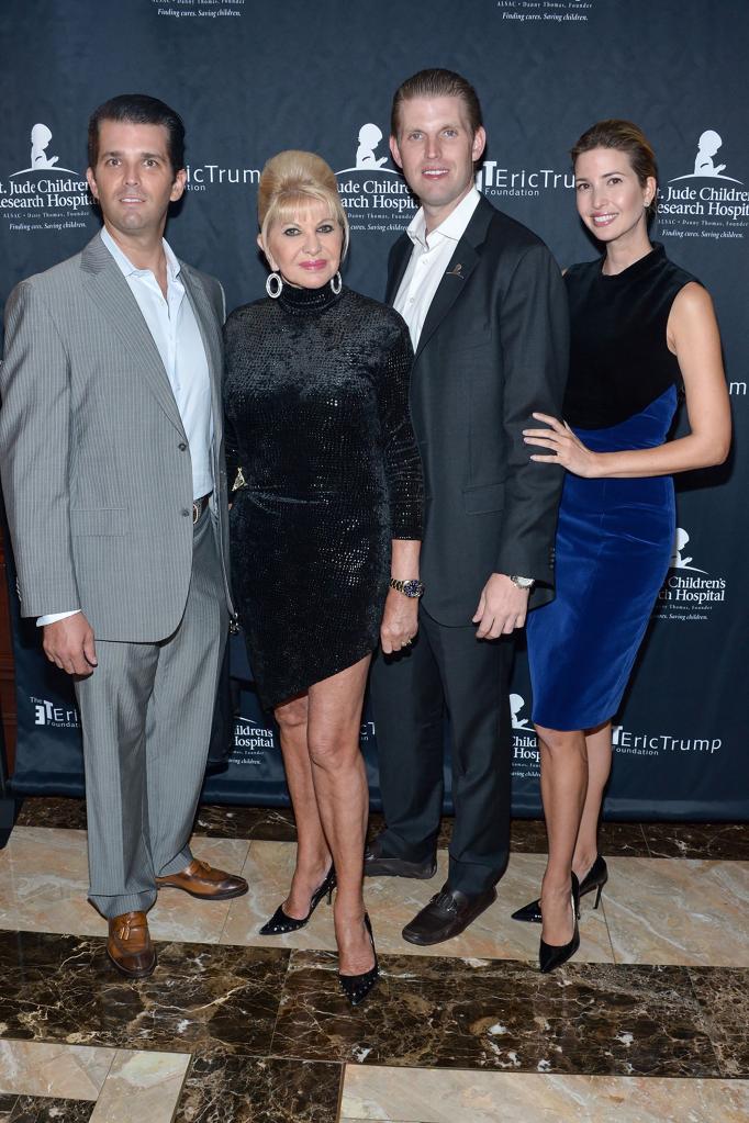 Donald trump Jr., Ivana Trump Eric Trump and Ivanka Trump at an event in 2015