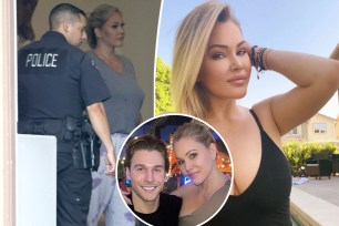 police officer talking to shanna moakler, shanna moakler selfie and shanna moakler with boyfriend matthew rondeau