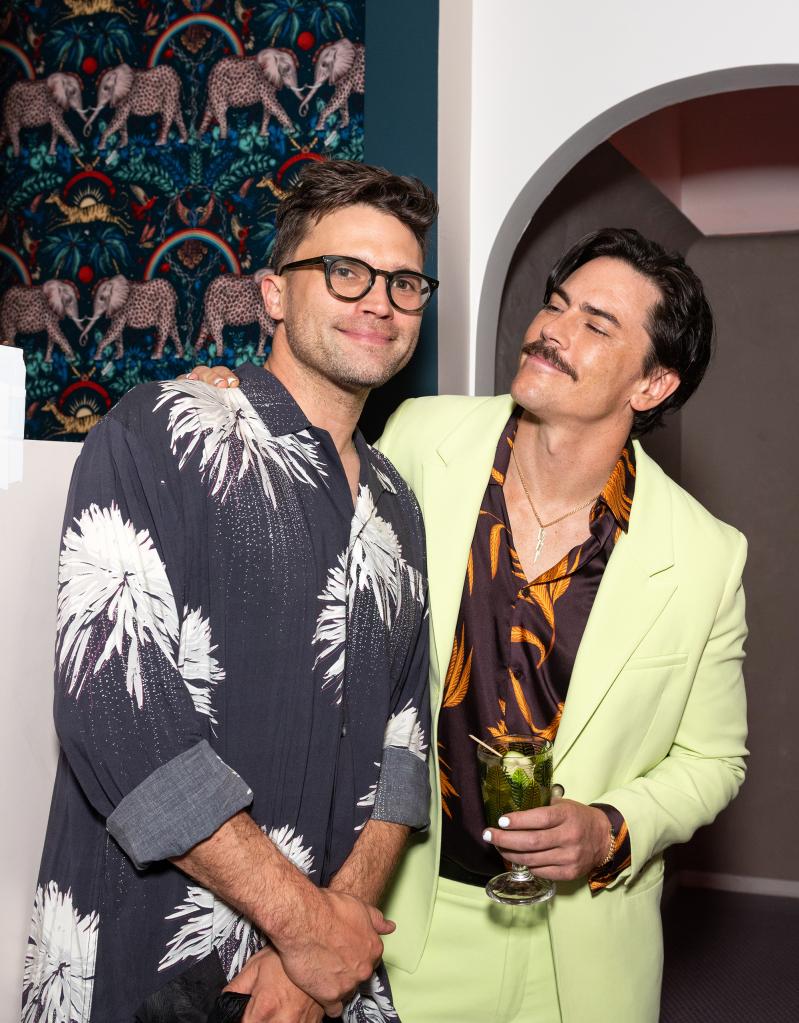 Tom Schwartz and Tom Sandoval at the friends and family opening of Schwartz & Sandy's.