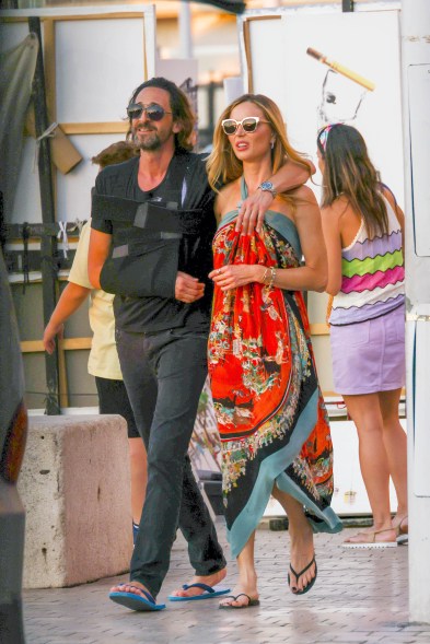 Injured Adrien Brody and Georgina Chapman in St. Tropez