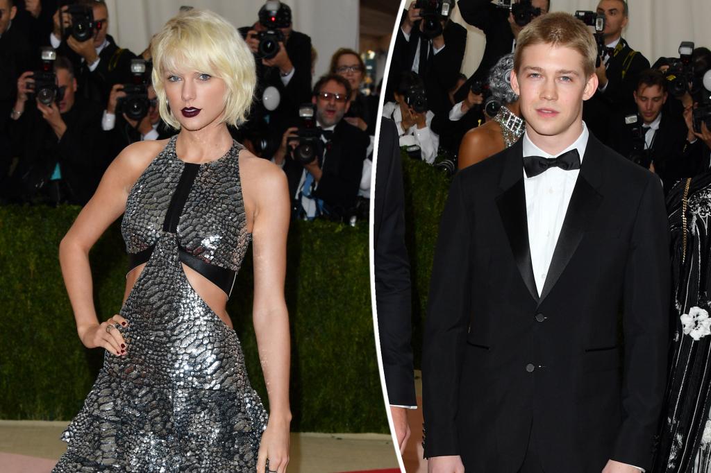 A split image of Taylor Swift and Joe Alywn at the 2016 Met Gala.