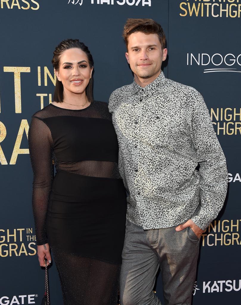 Katie Maloney and Tom Schwartz at the premiere of "Midnight in the Switchgrass" in July 2021.