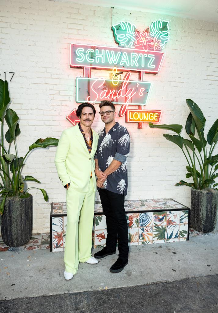 Tom Sandoval and Tom Schwartz at the family and friends opening of Schwartz & Sandy's.