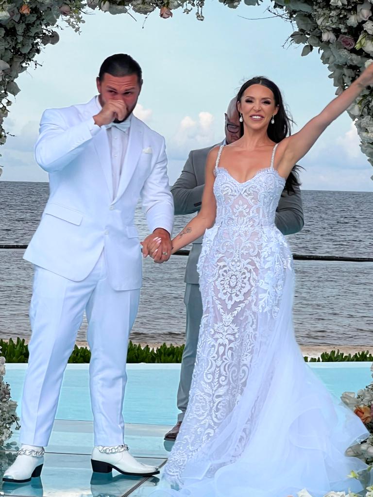 Brock Davies and Scheana Shay on their wedding day