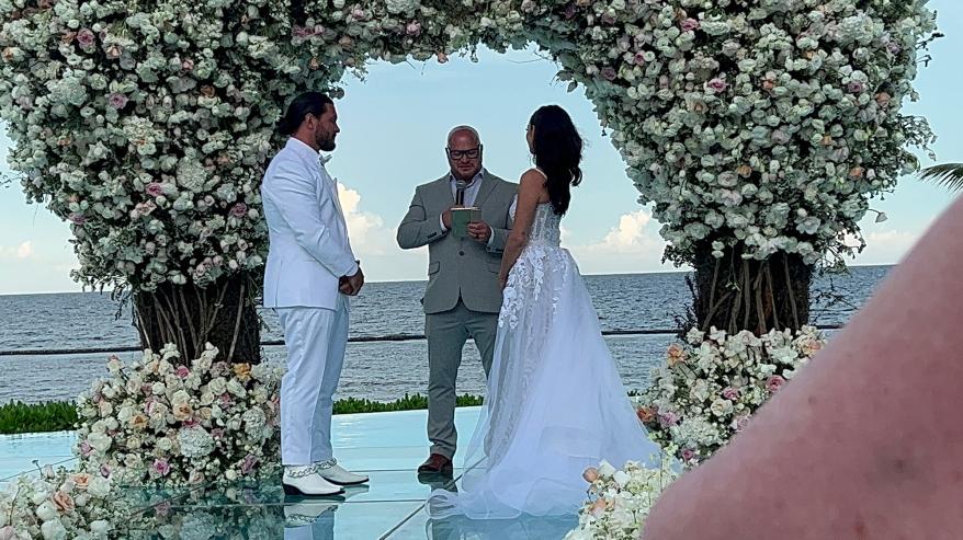 Brock Davies and Scheana Shay at their wedding