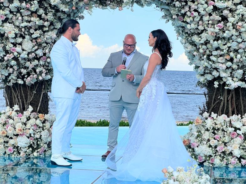 Brock Davies and Scheana Shay at their wedding