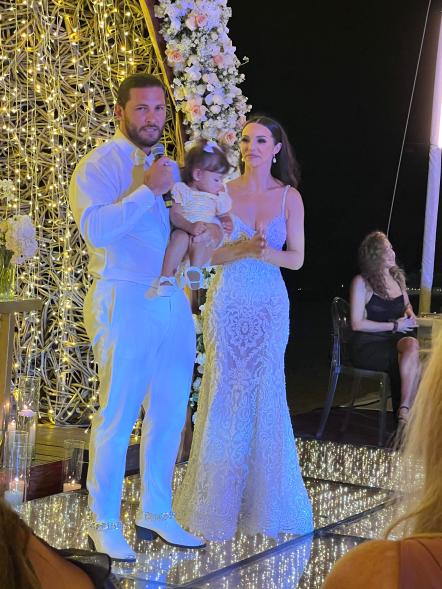 Scheana Shay, Brock Davies, and Summer Moon at their wedding