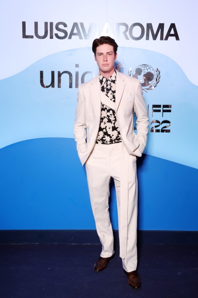 Blake Gray on the LuisaViaRoma x Unicef Gala 2022 red carpet.