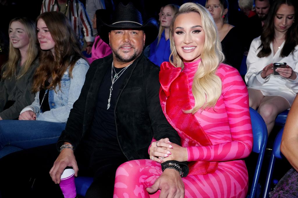 Jason Aldean and Brittany Aldean at the 2022 CMT Music Awards at Nashville