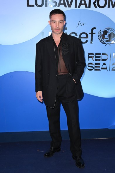 Ed Westwick on the LuisaViaRoma x Unicef Gala 2022 red carpet.