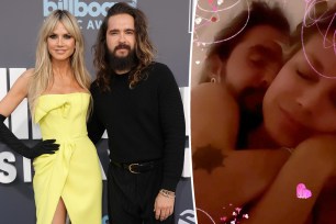 Heidi Klum and her musician husband, Tom Kaulitz, were heard moaning seductively while cuddling up in bed on their anniversary.