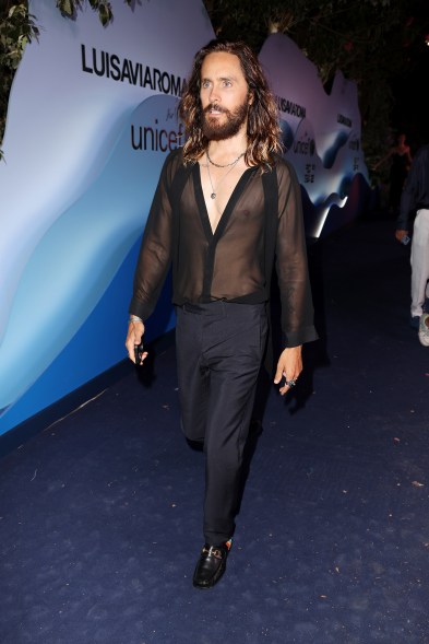 Jared Leto on the LuisaViaRoma x Unicef Gala 2022 red carpet.