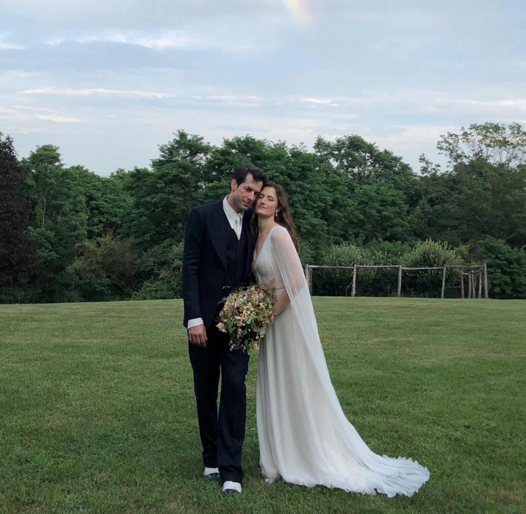 The two wed in an intimate country ceremony.