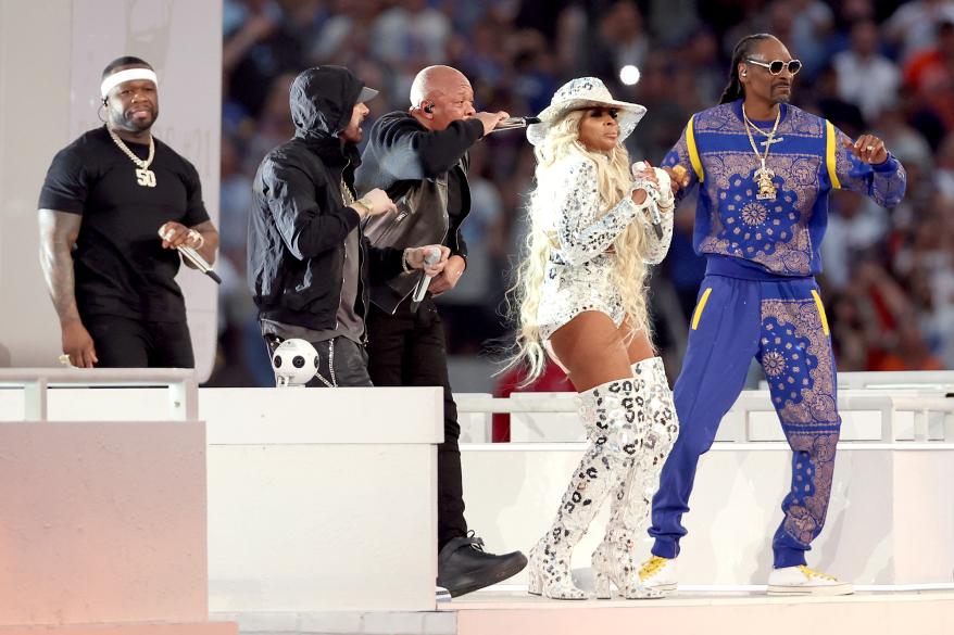 Mary J. Blige performing at the Super Bowl