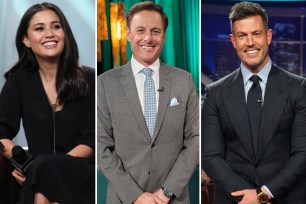 Catherine Lowe, Chris Harrison and Jesse Palmer