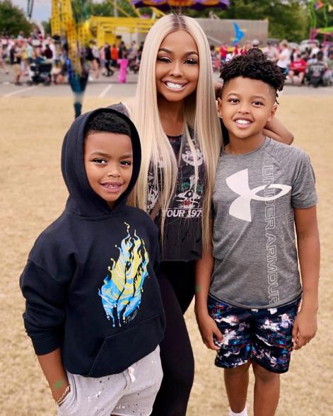 Phaedra Parks with sons Ayden and Dylan.