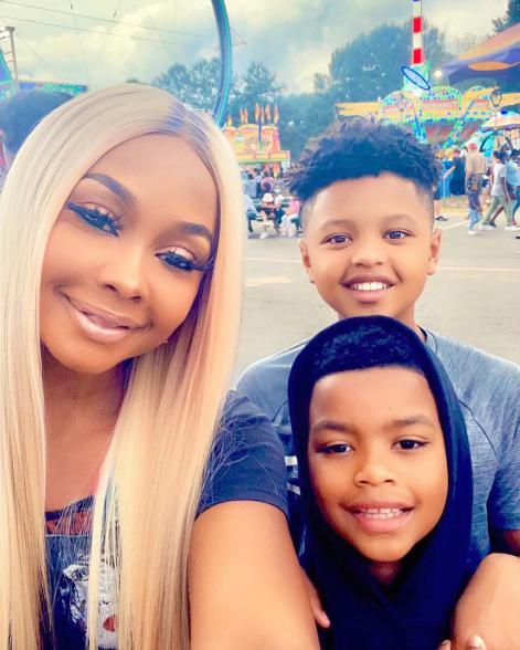 Phaedra Parks with sons Ayden and Dylan.