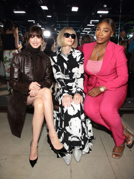 Anne Hathaway, Anna Wintour and Serena Williams attend the Michael Kors Collection show during NYFW 2022.