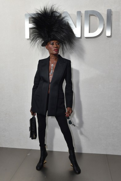 Grace Jones attends the Fendi 25th Anniversary of the Baguette event during NYFW 2022.