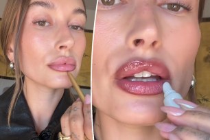 hailey bieber glazed lips