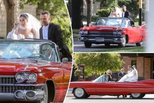 Josh Duhamel and Audra Mari tied the knot in their native North Dakota, where they were seen in the bride's hometown of Fargo hitting the road in a vintage Cadillac convertible.
