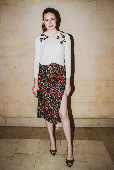 Karen Gillan attends the Carolina Herrera show during NYFW 2022.