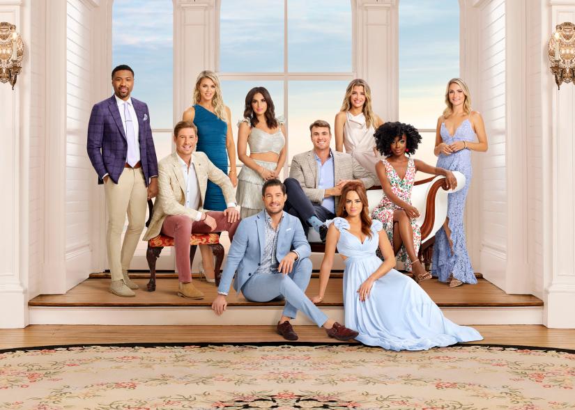 Chleb Ravenell, Austen Kroll, Olivia Flowers, Leva Bonaparte, Craig Conover, Shep Rose, Kathryn Calhoun Dennis, Naomi Olindo, Venita Aspen, Taylor Ann Green posing for the Season 8 promo photo