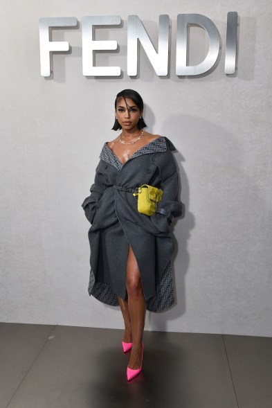 Lori Harvey attends the Fendi 25th Anniversary of the Baguette event during NYFW 2022.