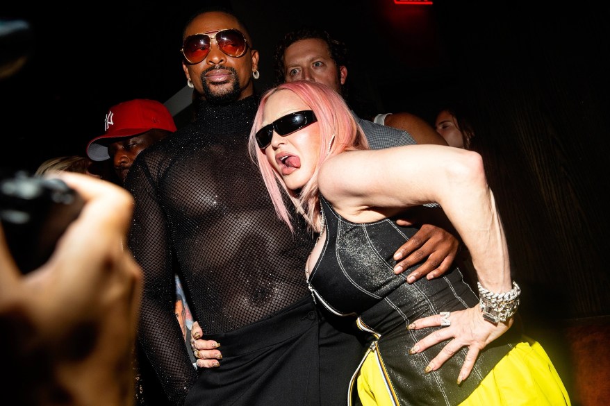 Madonna wears Balenciaga at the LaQuan Smith afterparty at The Blond during NYFW 2022.