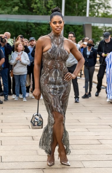 Laverne Cox wears Iris Van Herpen Couture at the New York City Ballet Fall Fashion Gala 2022.