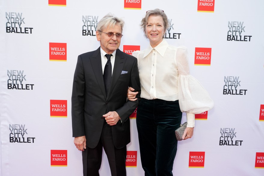 Mikhail Baryshnikov and Lisa Rinehart attend the New York City Ballet Fall Fashion Gala 2022.