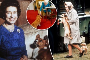 The Queen over the years with corgis.