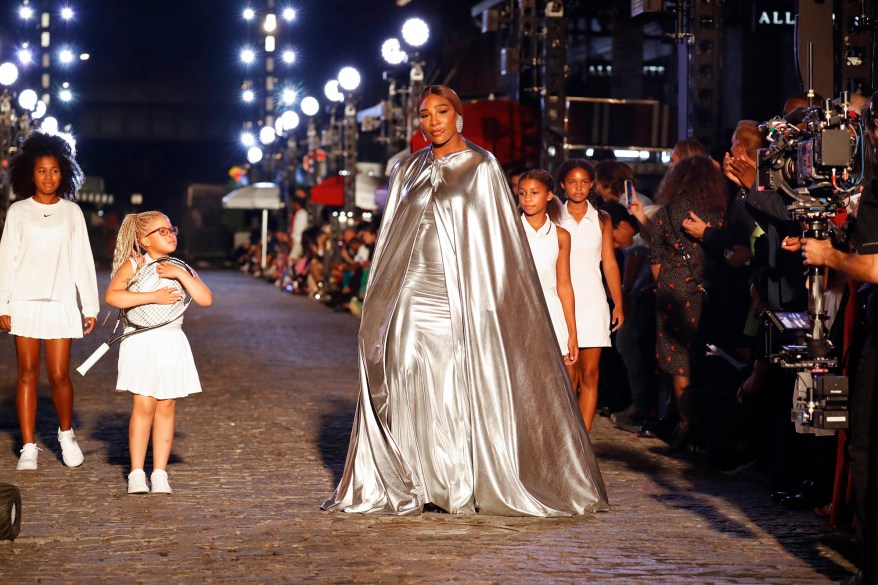 Serena Williams walks the runway at the Vogue World show during NYFW 2022.