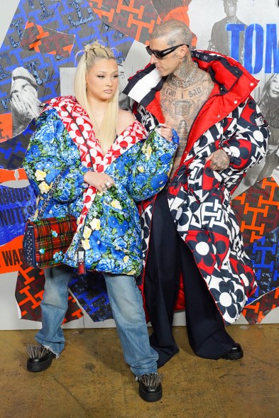 travis and alabama barker at Tommy Hilfiger Fall 22 NYFW Experience