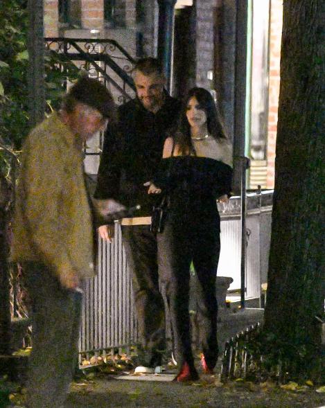 Emily Ratajkowski and Orazio Rispo walking together