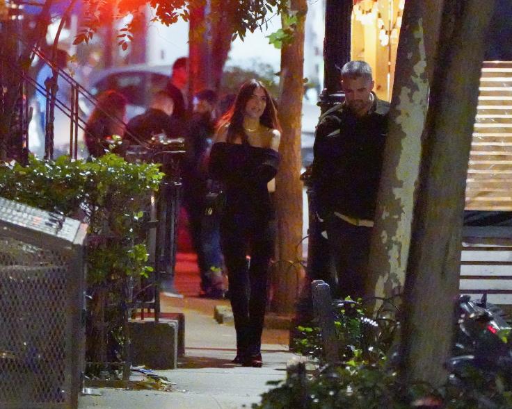 Emily Ratajkowski and Orazio Rispo walking together