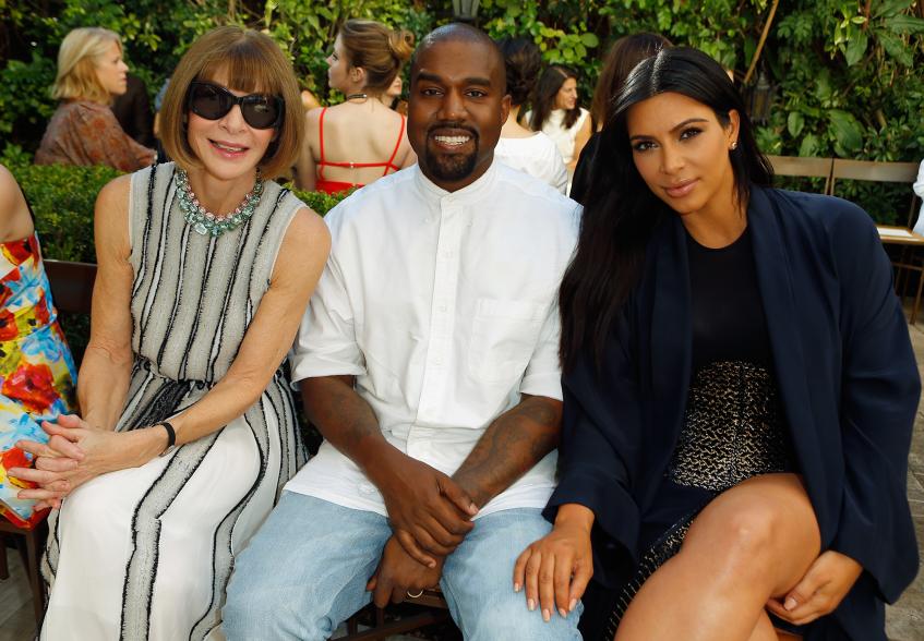 Anna Wintour, Kanye West and Kim Kardashian