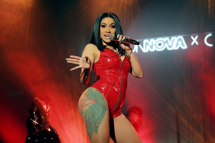 Cardi B performing on stage