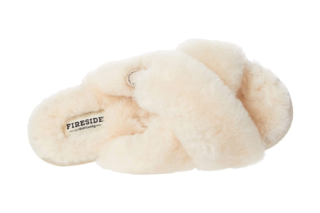 White shearling slippers