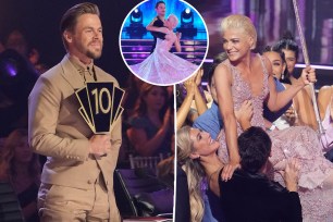 A photo of Selma Blair and Derek Hough on “Dancing With the Stars”