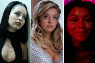 Maddy, Cassie and Rue with sparkly eye makeup looks on "Euphoria"