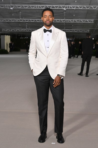 Jay Ellis wears Brunello Cucinelli at the Academy Museum Gala 2022.