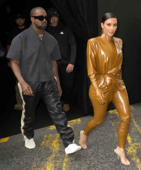 Kim Kardashian and Kanye West in Paris.