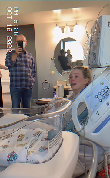 Lauren Bushnell at the hospital